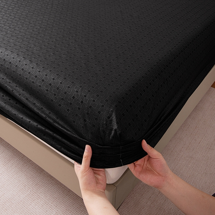 91家纺网 家纺一手货源 找家纺 露梦家纺 2025外贸内销跨境电商亚马逊速卖通磨毛单床笠三件套欧美尺寸多多跨境平台TEMU SHEIN笠高30 雅格-黑色