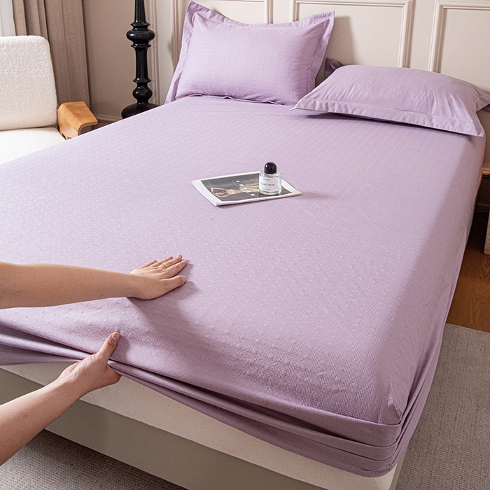 91家纺网 家纺一手货源 找家纺 露梦家纺 2025外贸内销跨境电商亚马逊速卖通磨毛单床笠三件套欧美尺寸多多跨境平台TEMU SHEIN笠高30 雅格-紫色