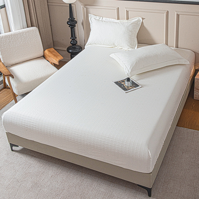 91家纺网 家纺一手货源 找家纺 露梦家纺 2025外贸内销跨境电商亚马逊速卖通磨毛单床笠三件套欧美尺寸多多跨境平台TEMU SHEIN笠高30 雅格-白色