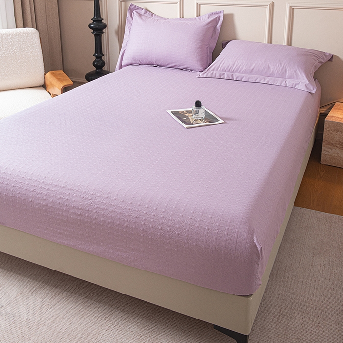 91家纺网 家纺一手货源 找家纺 露梦家纺 2025外贸内销跨境电商亚马逊速卖通磨毛单床笠三件套欧美尺寸多多跨境平台TEMU SHEIN笠高30 雅格-紫色