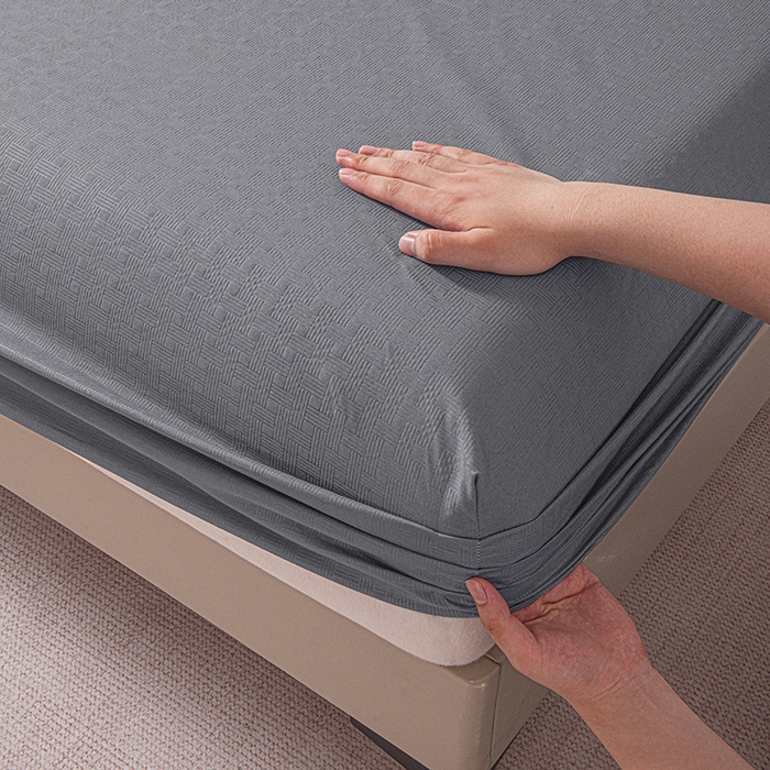 91家纺网 家纺一手货源 找家纺 露梦家纺 2025外贸内销跨境电商亚马逊速卖通磨毛单床笠三件套欧美尺寸多多跨境平台TEMU SHEIN笠高30 雅格-浅灰