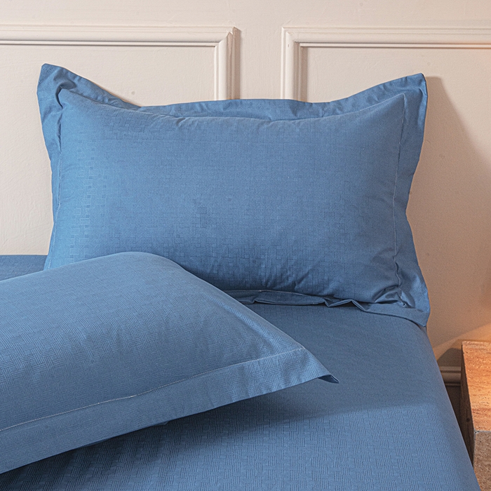 91家纺网 家纺一手货源 找家纺 露梦家纺 2025外贸内销跨境电商亚马逊速卖通磨毛单床笠三件套欧美尺寸多多跨境平台TEMU SHEIN笠高30 雅格-蓝色