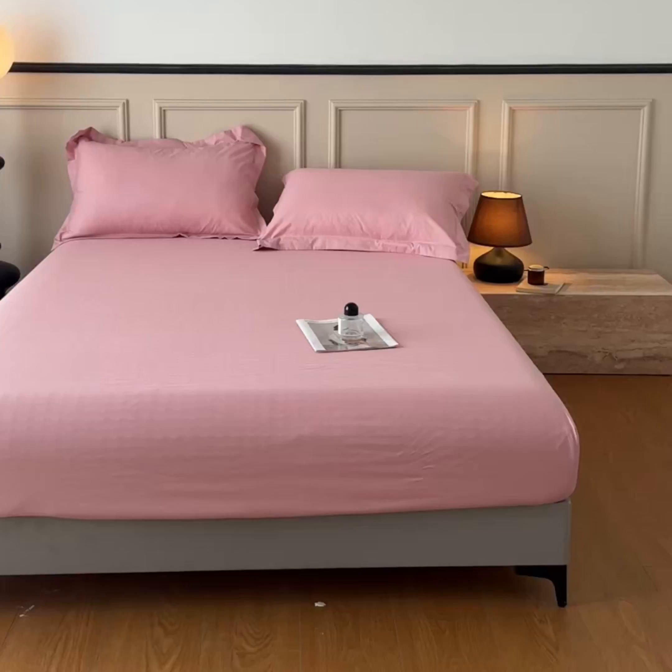 91家纺网 家纺一手货源 找家纺 露梦家纺 2025外贸内销跨境电商亚马逊速卖通磨毛单床笠三件套欧美尺寸多多跨境平台TEMU SHEIN笠高30 雅格-豆沙