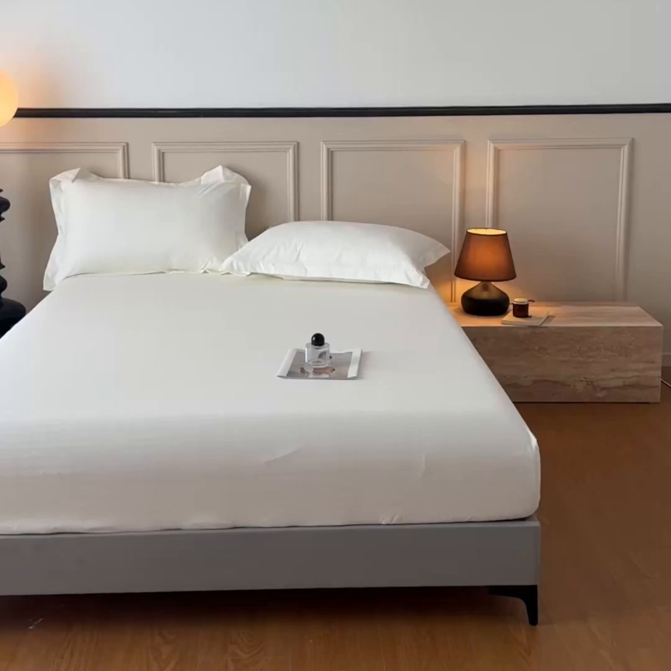 91家纺网 家纺一手货源 找家纺 露梦家纺 2025外贸内销跨境电商亚马逊速卖通磨毛单床笠三件套欧美尺寸多多跨境平台TEMU SHEIN笠高30 雅格-白色