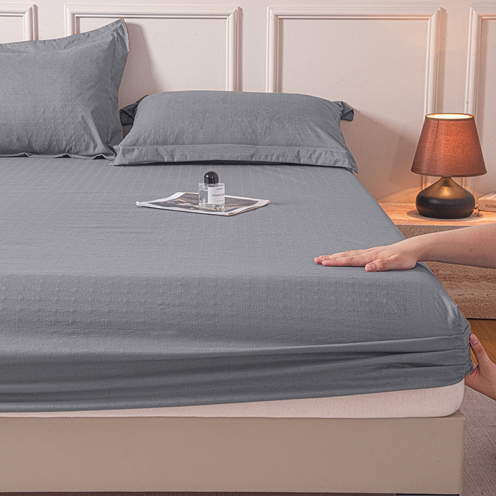 91家纺网 家纺一手货源 找家纺 露梦家纺 2025外贸内销跨境电商亚马逊速卖通磨毛单床笠三件套欧美尺寸多多跨境平台TEMU SHEIN笠高30 雅格-浅灰