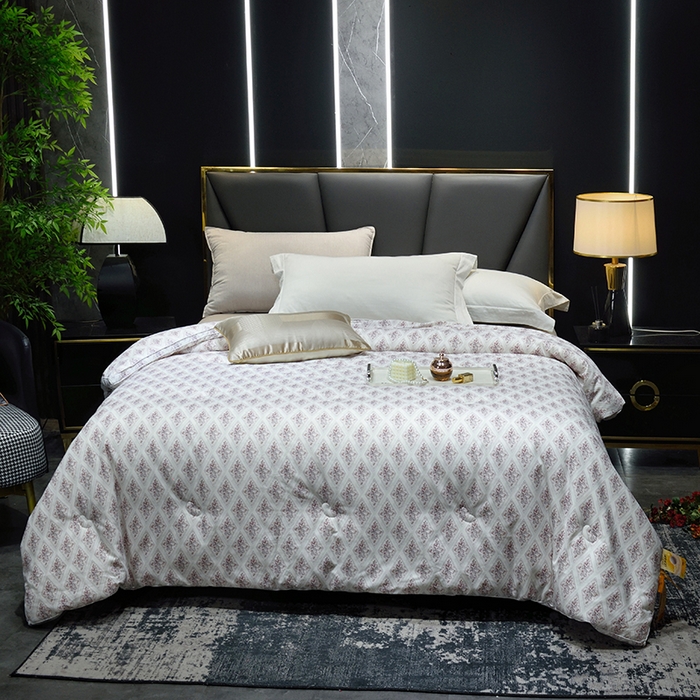 91家纺网 家纺一手货源 找家纺 博尔菲 2025新款小米全棉磨毛大豆被被子被芯 几何花影