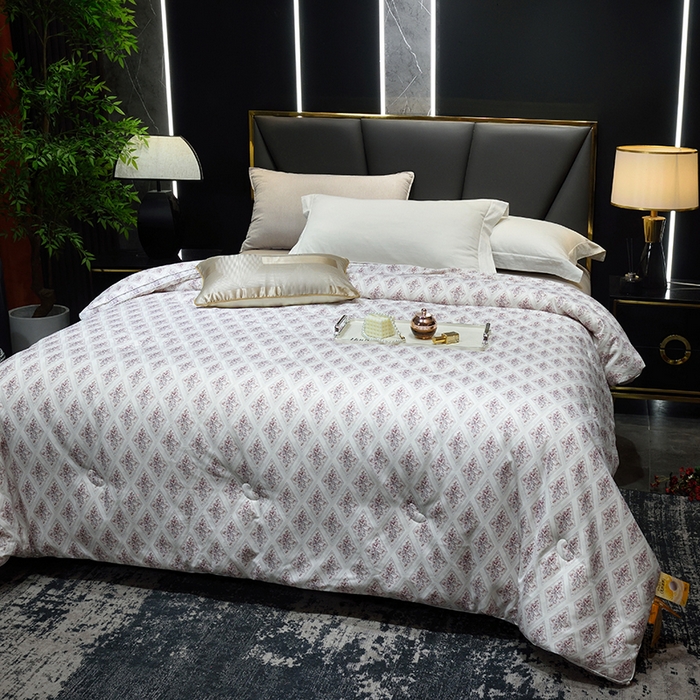 91家纺网 家纺一手货源 找家纺 博尔菲 2025新款小米全棉磨毛大豆被被子被芯 几何花影