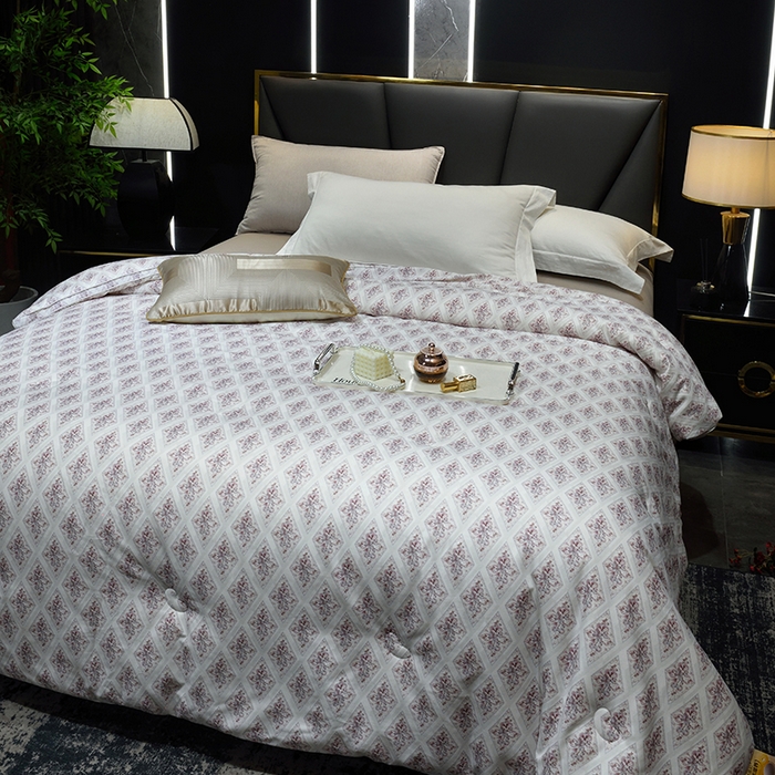 91家纺网 家纺一手货源 找家纺 博尔菲 2025新款小米全棉磨毛大豆被被子被芯 几何花影