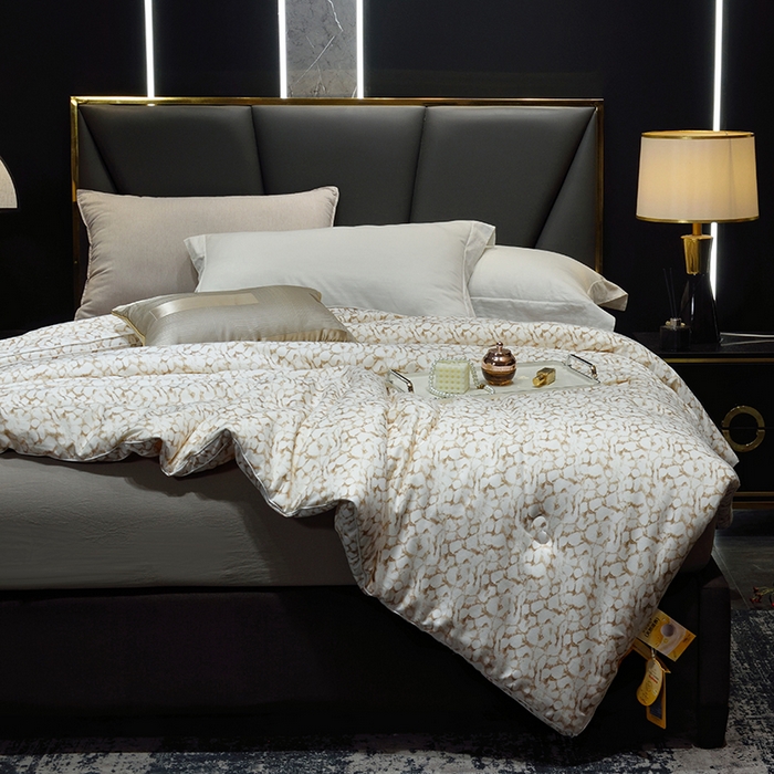 91家纺网 家纺一手货源 找家纺 博尔菲 2025新款小米全棉磨毛大豆被被子被芯 奶豹纹