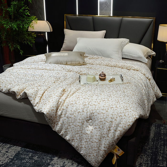 91家纺网 家纺一手货源 找家纺 博尔菲 2025新款小米全棉磨毛大豆被被子被芯 奶豹纹