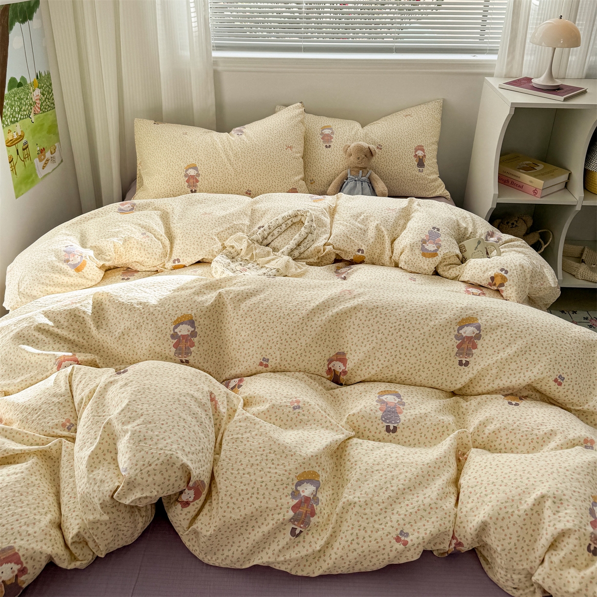 91家纺网 家纺一手货源 找家纺 （总）多品家纺 2025新款超柔云感双层纱四件套