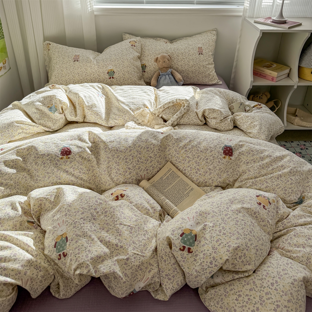 91家纺网 家纺一手货源 找家纺 （总）多品家纺 2025新款超柔云感双层纱四件套