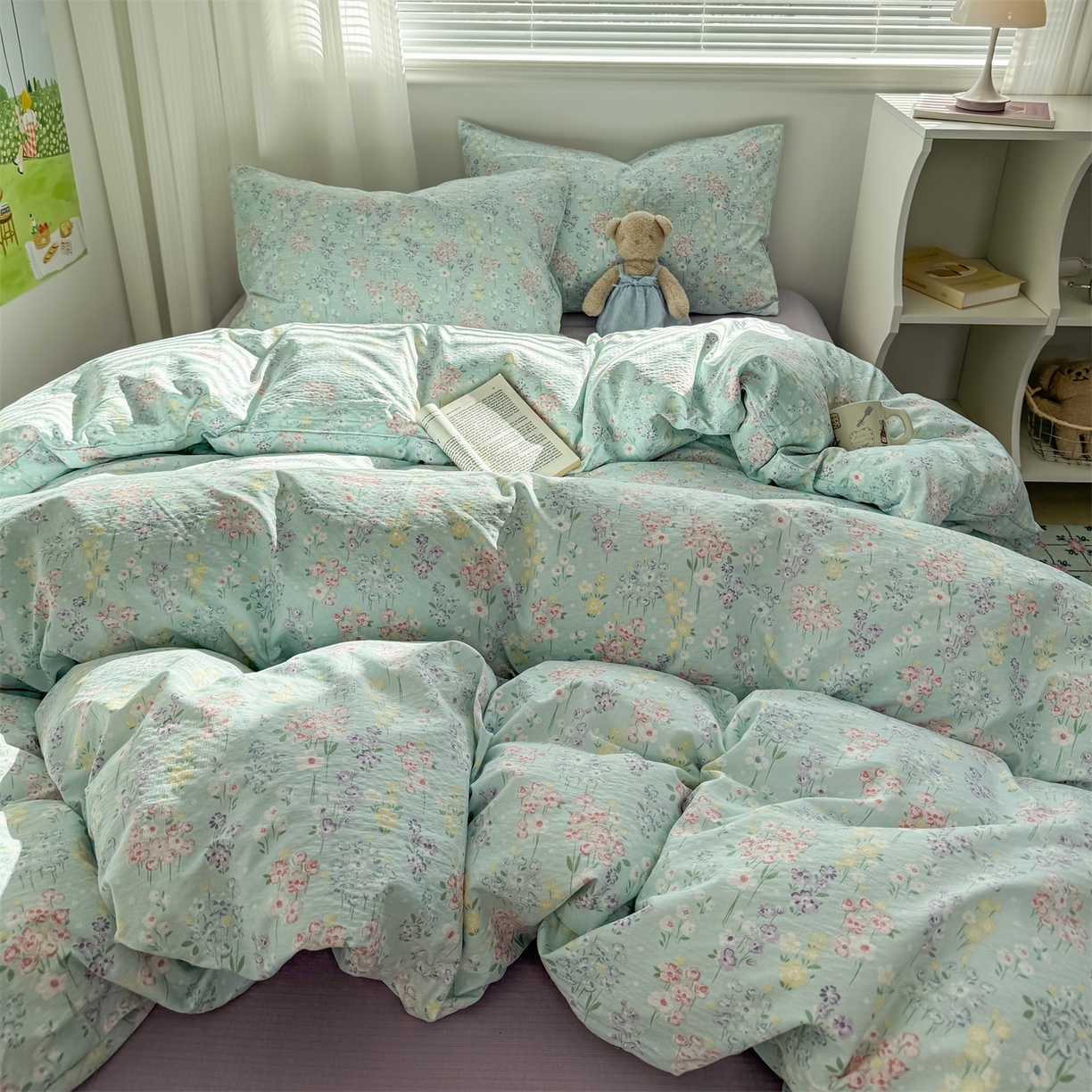 91家纺网 家纺一手货源 找家纺 （总）多品家纺 2025新款超柔云感双层纱四件套