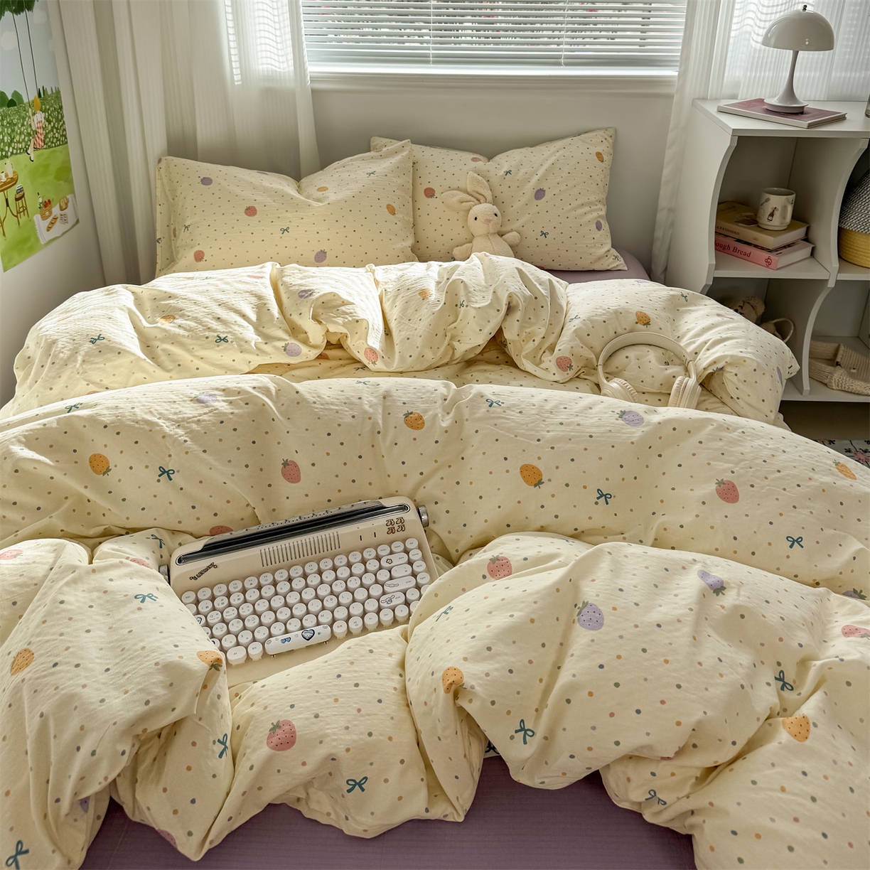 91家纺网 家纺一手货源 找家纺 （总）多品家纺 2025新款超柔云感双层纱四件套