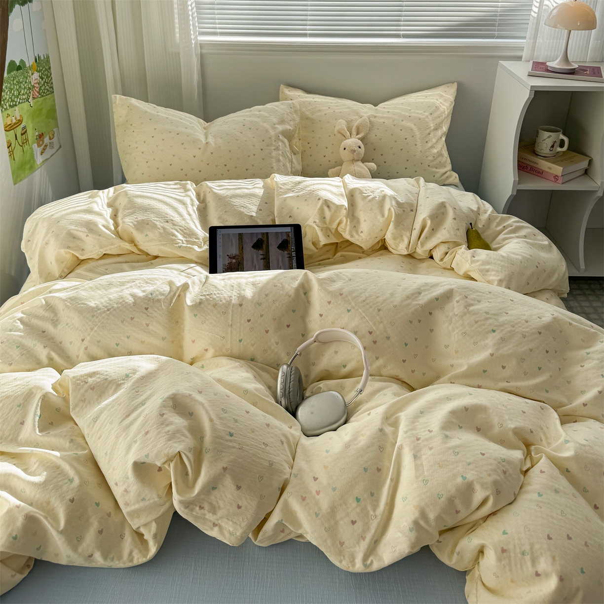 91家纺网 家纺一手货源 找家纺 （总）多品家纺 2025新款超柔云感双层纱四件套