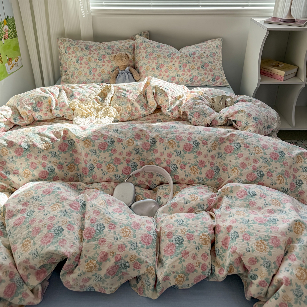 91家纺网 家纺一手货源 找家纺 （总）多品家纺 2025新款超柔云感双层纱四件套