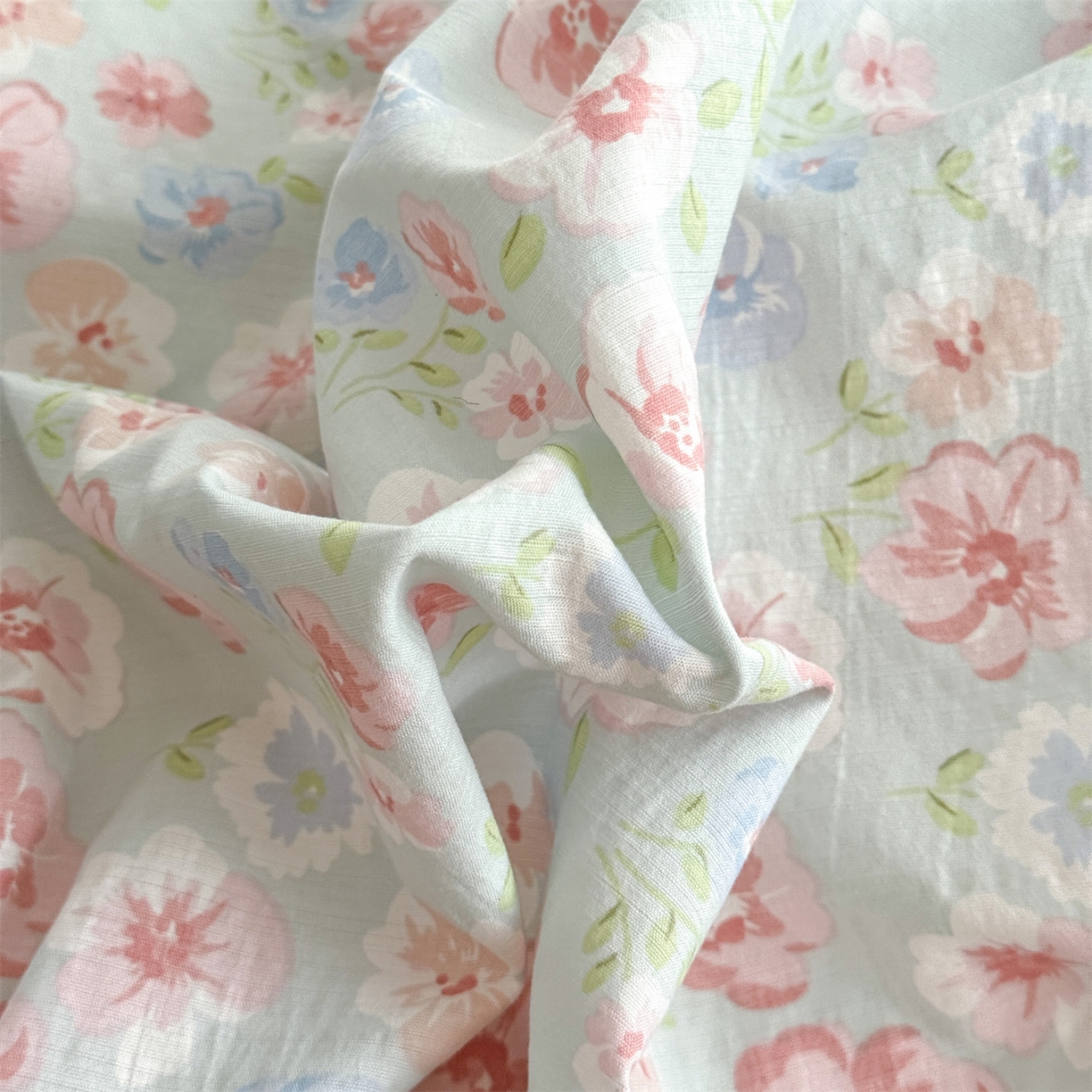 91家纺网 家纺一手货源 找家纺 多品家纺 2025新款超柔云感双层纱四件套 花城兰