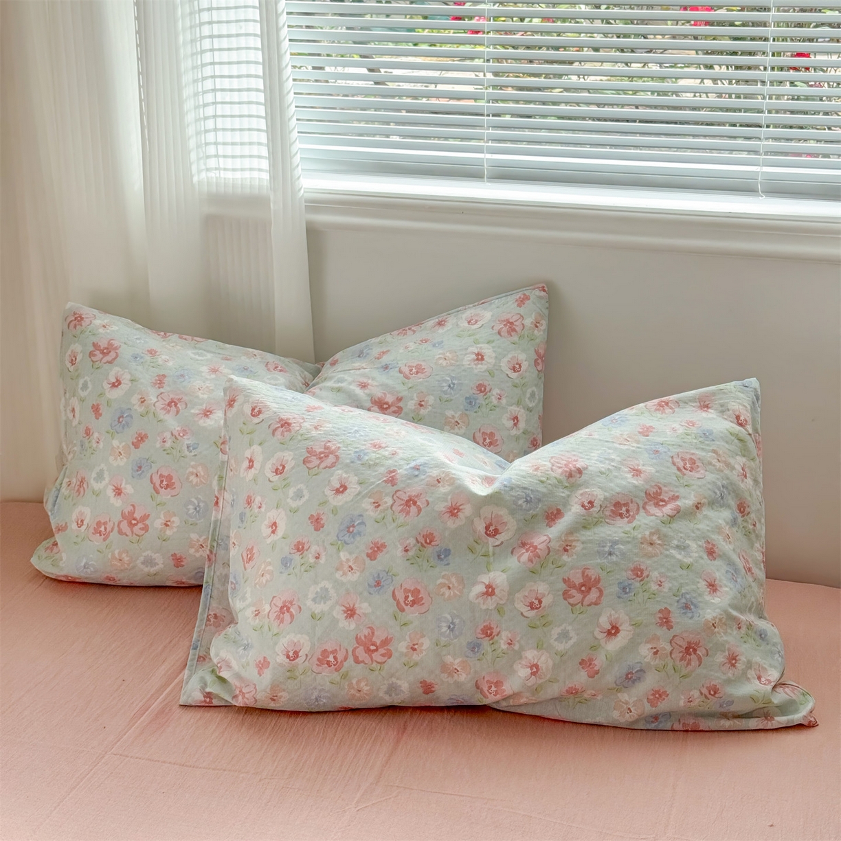 91家纺网 家纺一手货源 找家纺 多品家纺 2025新款超柔云感双层纱四件套 花城兰