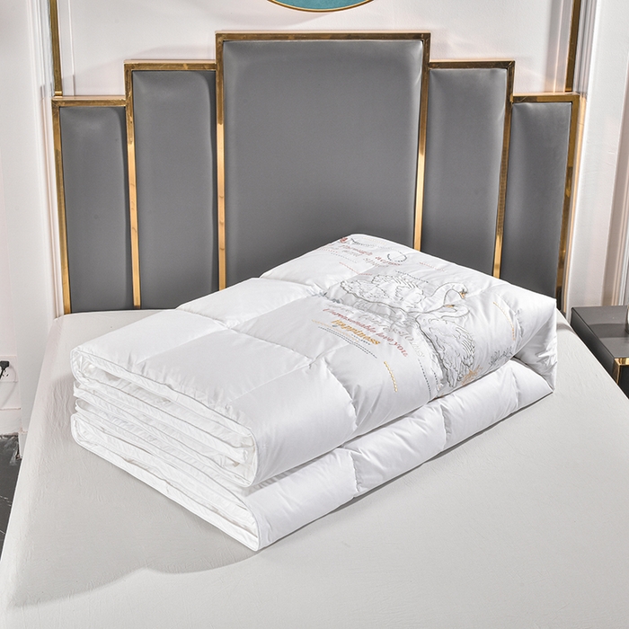 91家纺网 家纺一手货源 找家纺 四川牛皮席 2025秋冬新款95白鹅绒被 白天鹅-纯白