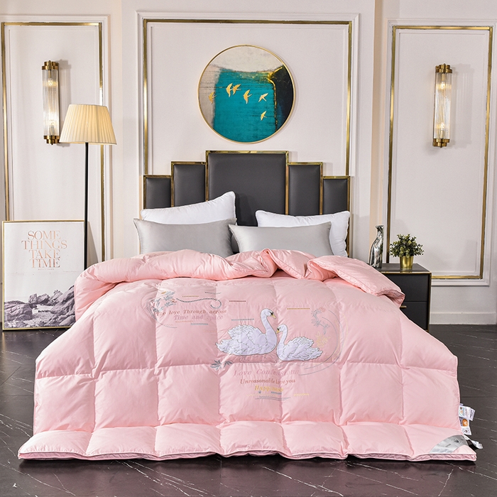 四川牛皮席 2025秋冬新款95白鹅绒被 白天鹅-粉玉