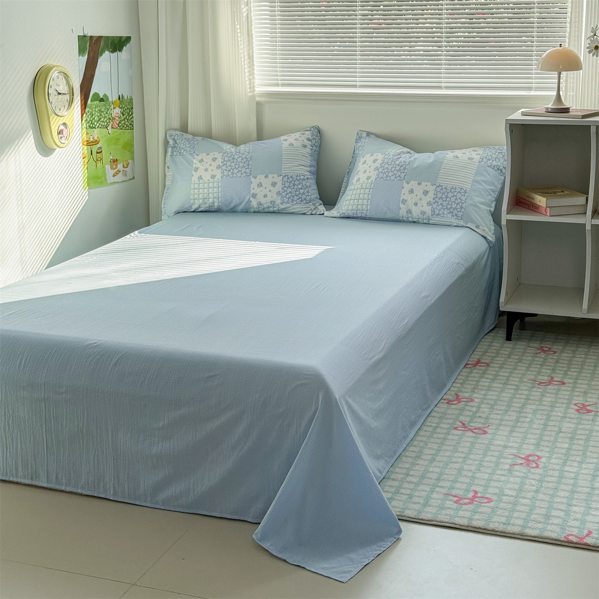 91家纺网 家纺一手货源 找家纺 多品家纺 2025新款超柔云感双层纱四件套 兰花园