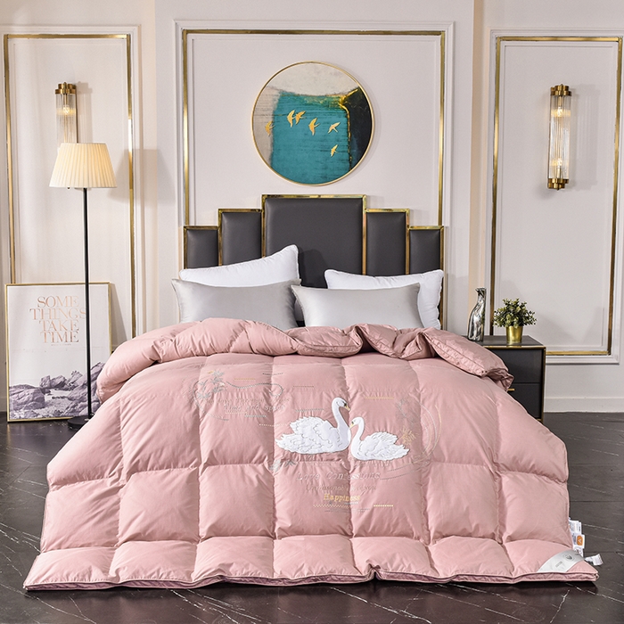 四川牛皮席 2025秋冬新款95白鹅绒被 白天鹅-豆沙粉