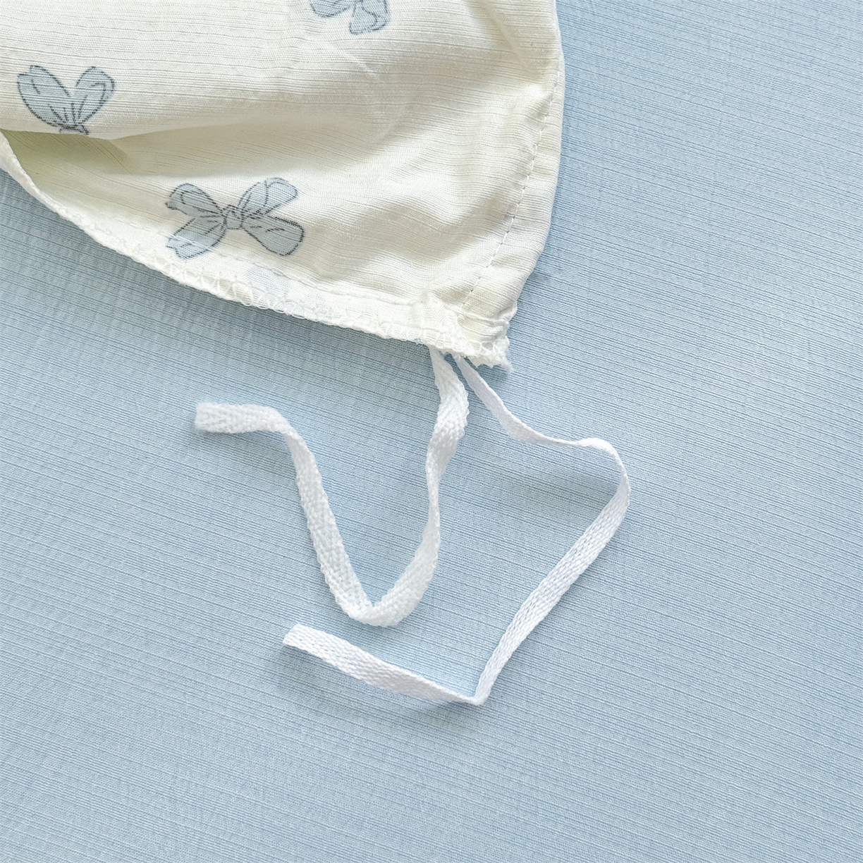 91家纺网 家纺一手货源 找家纺 多品家纺 2025新款超柔云感双层纱四件套 蓝蝶