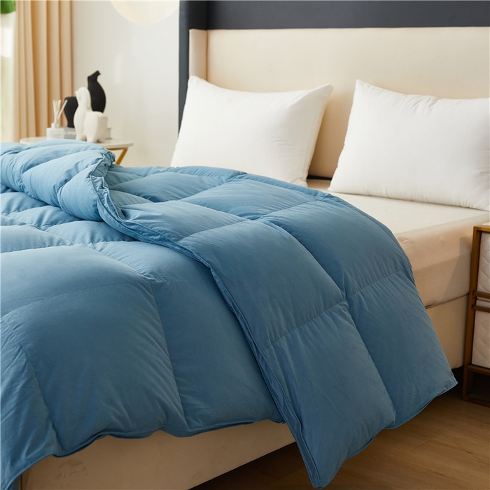 91家纺网 家纺一手货源 找家纺 四川牛皮席 2025新款糯棉立体被被冬被被子羽绒被春秋被鹅绒被 糯棉蓝色