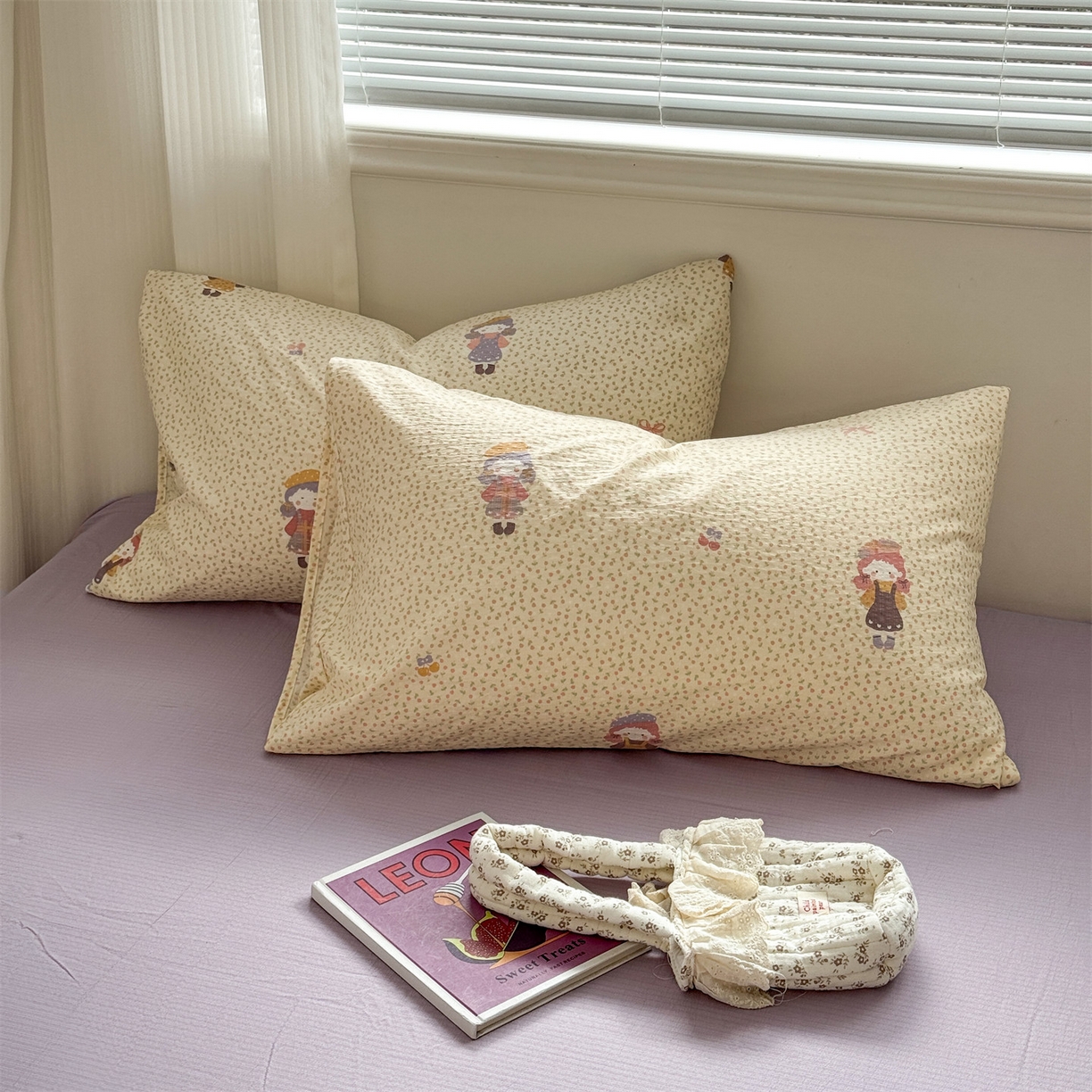 91家纺网 家纺一手货源 找家纺 多品家纺 2025新款超柔云感双层纱四件套 米塔丫丫