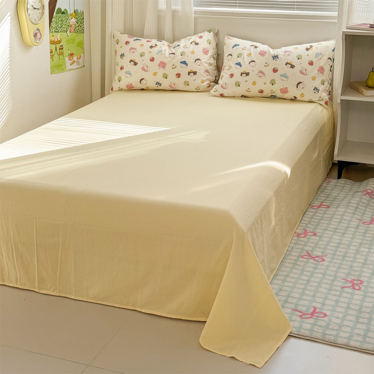 91家纺网 家纺一手货源 找家纺 多品家纺 2025新款超柔云感双层纱四件套 魔法新新