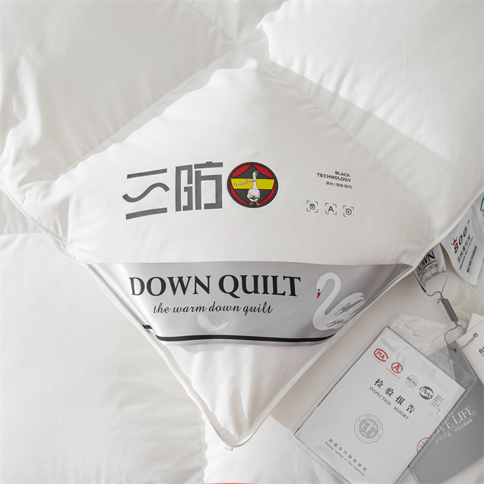 91家纺网 家纺一手货源 找家纺 四川牛皮席 2025新款三防羽绒被鹅绒被 被子被芯 贵族白