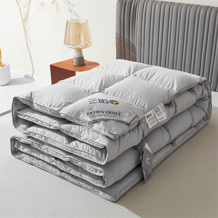 91家纺网 家纺一手货源 找家纺 四川牛皮席 2025新款三防羽绒被鹅绒被 被子被芯 绅士灰