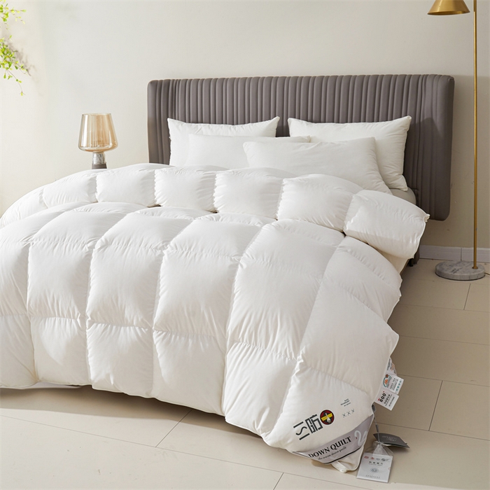 91家纺网 家纺一手货源 找家纺 四川牛皮席 2025新款三防羽绒被鹅绒被 被子被芯 贵族白