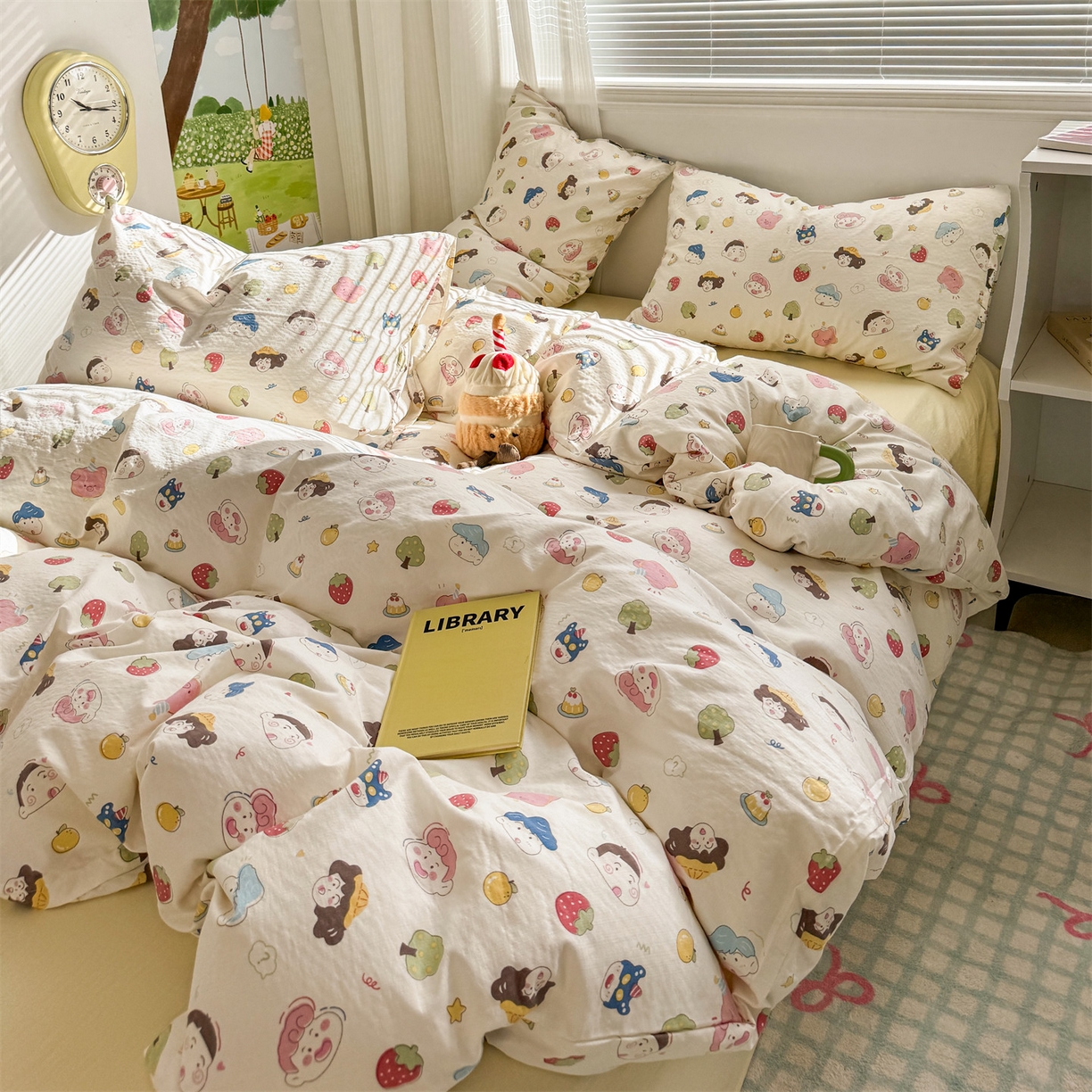 91家纺网 家纺一手货源 找家纺 多品家纺 2025新款超柔云感双层纱四件套 魔法新新