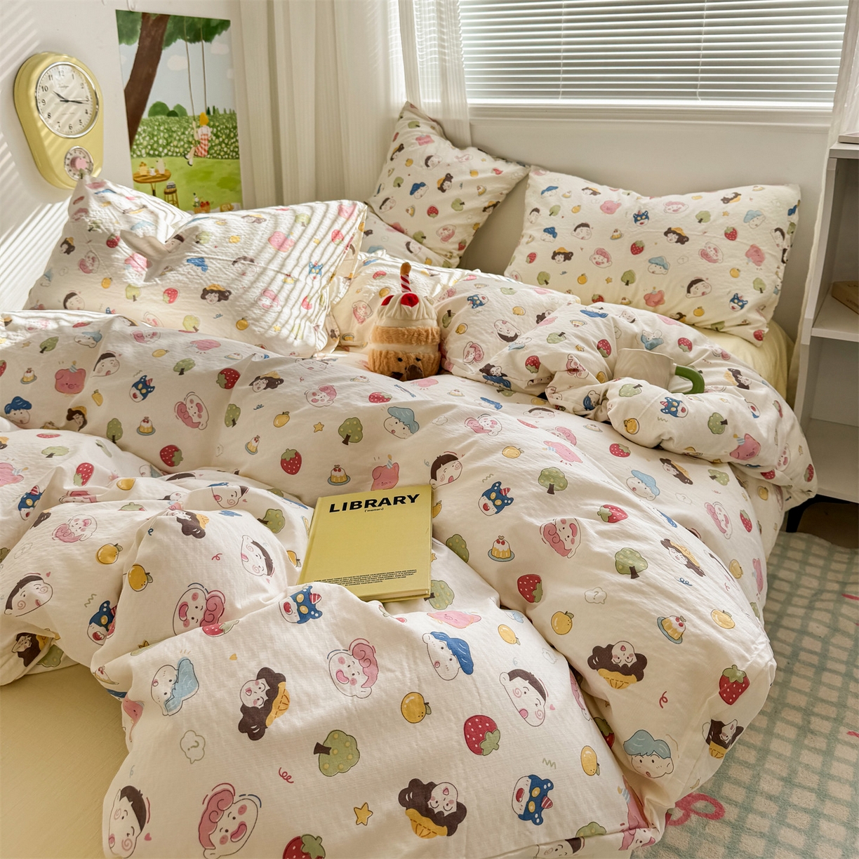 91家纺网 家纺一手货源 找家纺 多品家纺 2025新款超柔云感双层纱四件套 魔法新新