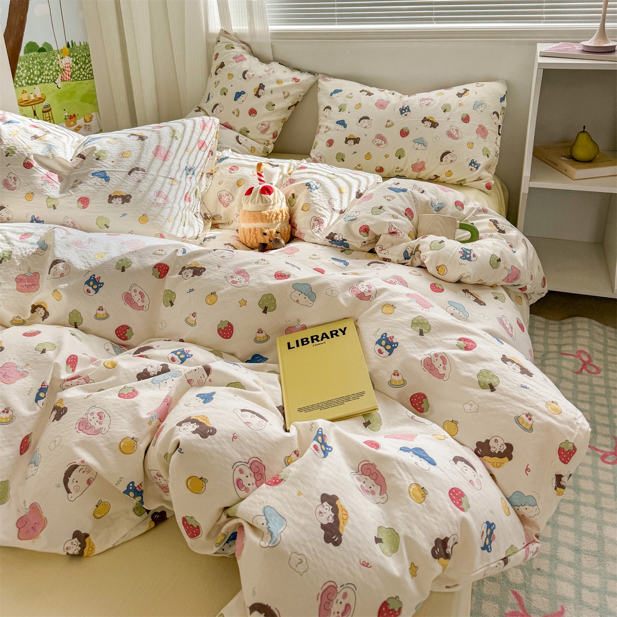 91家纺网 家纺一手货源 找家纺 多品家纺 2025新款超柔云感双层纱四件套 魔法新新