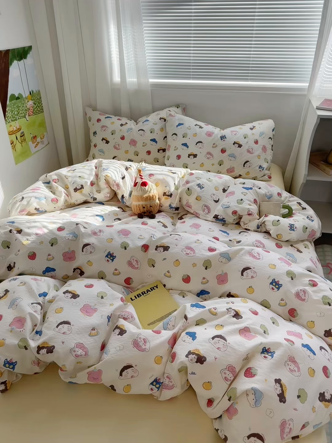 91家纺网 家纺一手货源 找家纺 多品家纺 2025新款超柔云感双层纱四件套 魔法新新