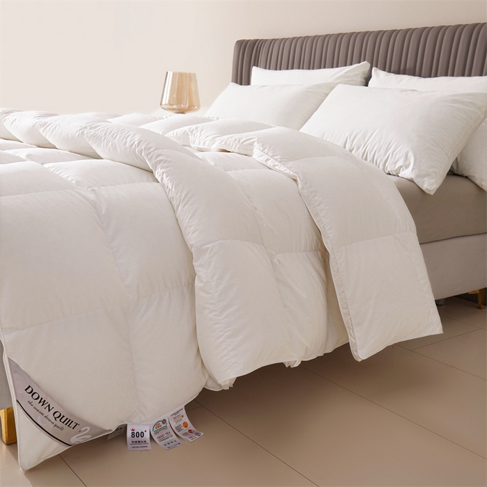 91家纺网 家纺一手货源 找家纺 四川牛皮席 2025新款德芙柔羽绒被 被子被芯 珍珠白