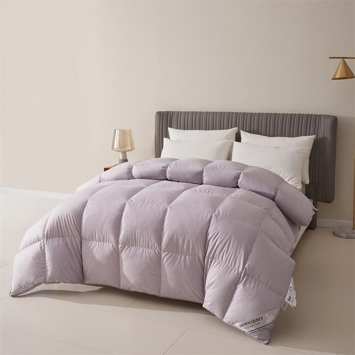 91家纺网 家纺一手货源 找家纺 四川牛皮席 2025新款德芙柔羽绒被 被子被芯 紫罗兰