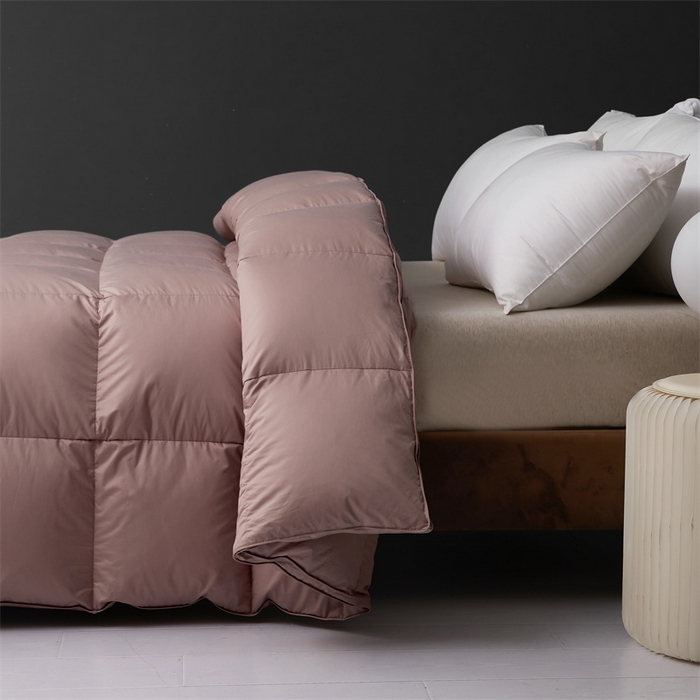 91家纺网 家纺一手货源 找家纺 四川牛皮席 2025新款180支全棉纯棉羽绒被 被子被芯 米兰-豆沙