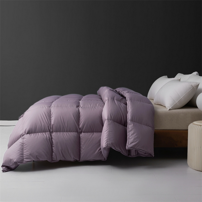 91家纺网 家纺一手货源 找家纺 四川牛皮席 2025新款180支全棉纯棉羽绒被 被子被芯 米兰-紫色