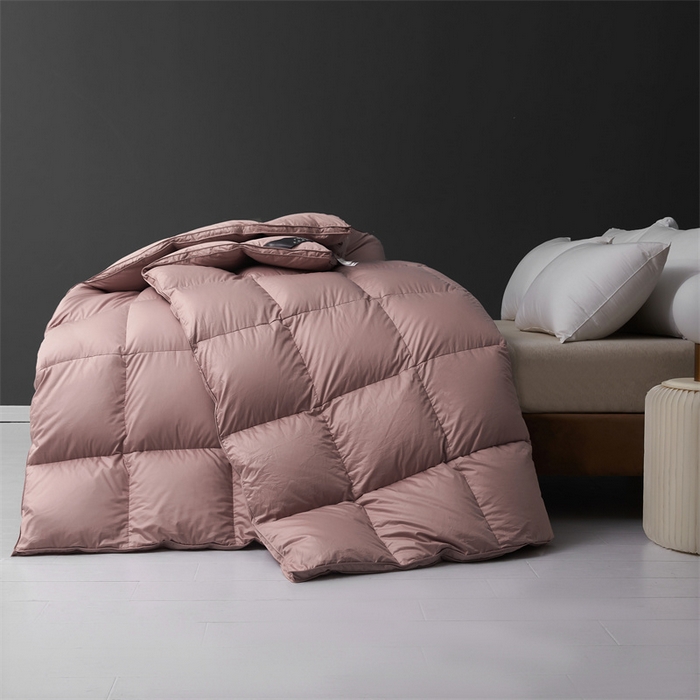 91家纺网 家纺一手货源 找家纺 四川牛皮席 2025新款180支全棉纯棉羽绒被 被子被芯 米兰-豆沙