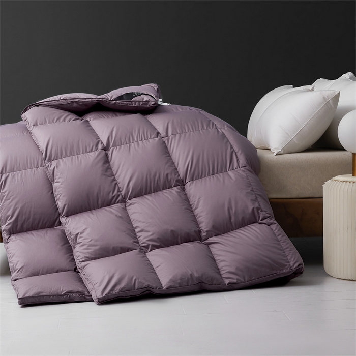 91家纺网 家纺一手货源 找家纺 四川牛皮席 2025新款180支全棉纯棉羽绒被 被子被芯 米兰-紫色