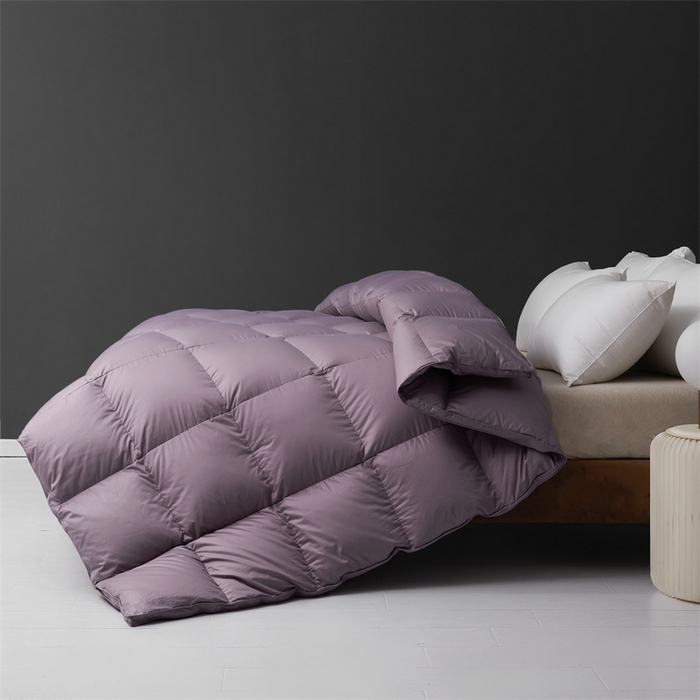 91家纺网 家纺一手货源 找家纺 四川牛皮席 2025新款180支全棉纯棉羽绒被 被子被芯 米兰-紫色