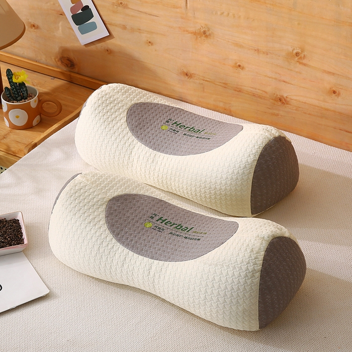 金牛枕芯 2025新款 草本荞麦枕 针织刺绣大凉山荞麦枕头枕芯 米色15×46cm