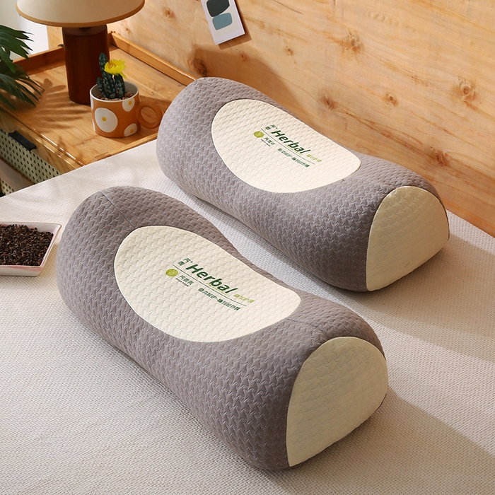 91家纺网 家纺一手货源 找家纺 金牛枕芯 2025新款 草本荞麦枕 针织刺绣大凉山荞麦枕头枕芯 咖色15×46cm