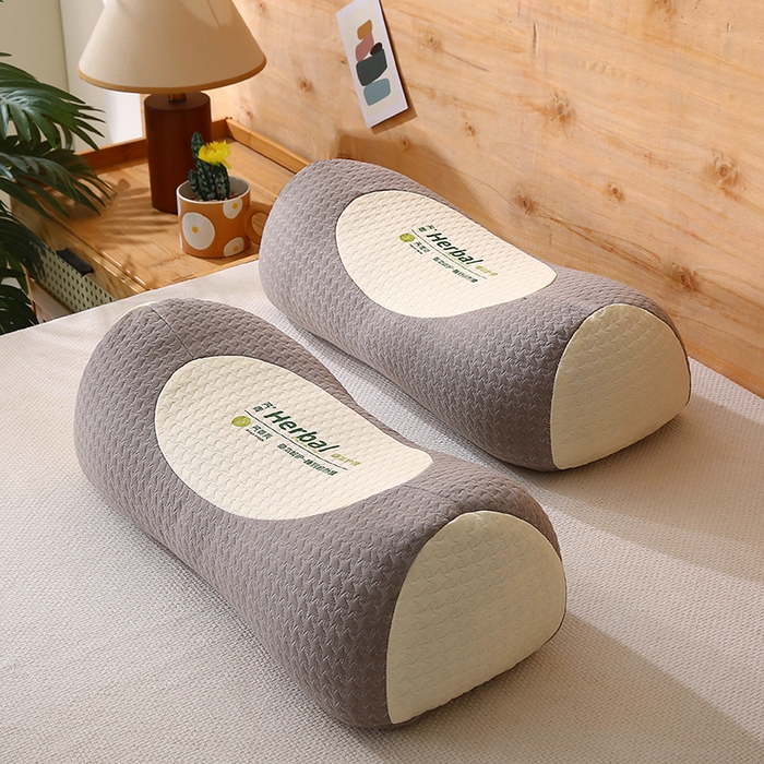 金牛枕芯 2025新款 草本荞麦枕 针织刺绣大凉山荞麦枕头枕芯 咖色15×46cm