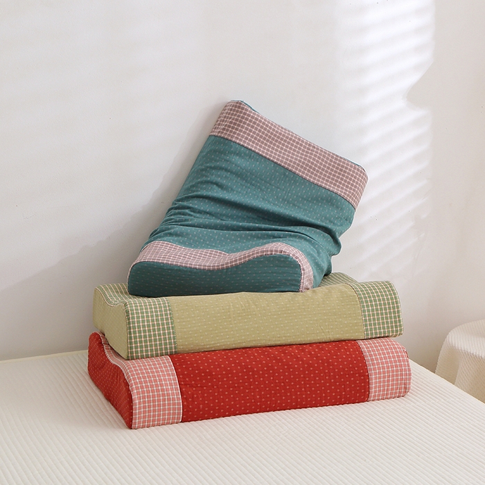 91家纺网 家纺一手货源 找家纺 （总）四川牛皮席 2025新款全棉纯棉双层纱乳胶枕 枕头枕芯