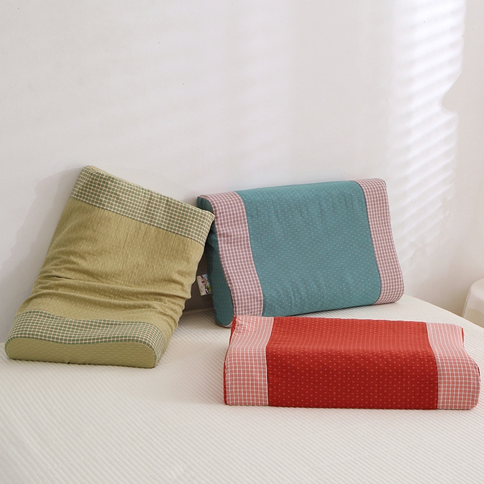 91家纺网 家纺一手货源 找家纺 （总）四川牛皮席 2025新款全棉纯棉双层纱乳胶枕 枕头枕芯