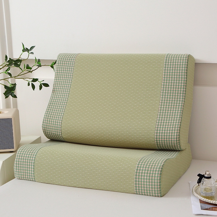 91家纺网 家纺一手货源 找家纺 （总）四川牛皮席 2025新款全棉纯棉双层纱乳胶枕 枕头枕芯